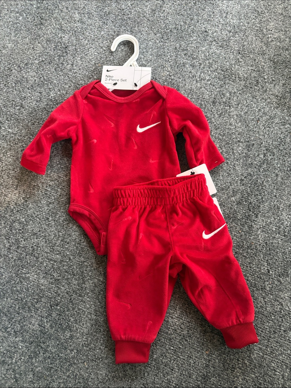 NEW! Nike Red Newborn 2-Piece One-Piece Set - Fleece